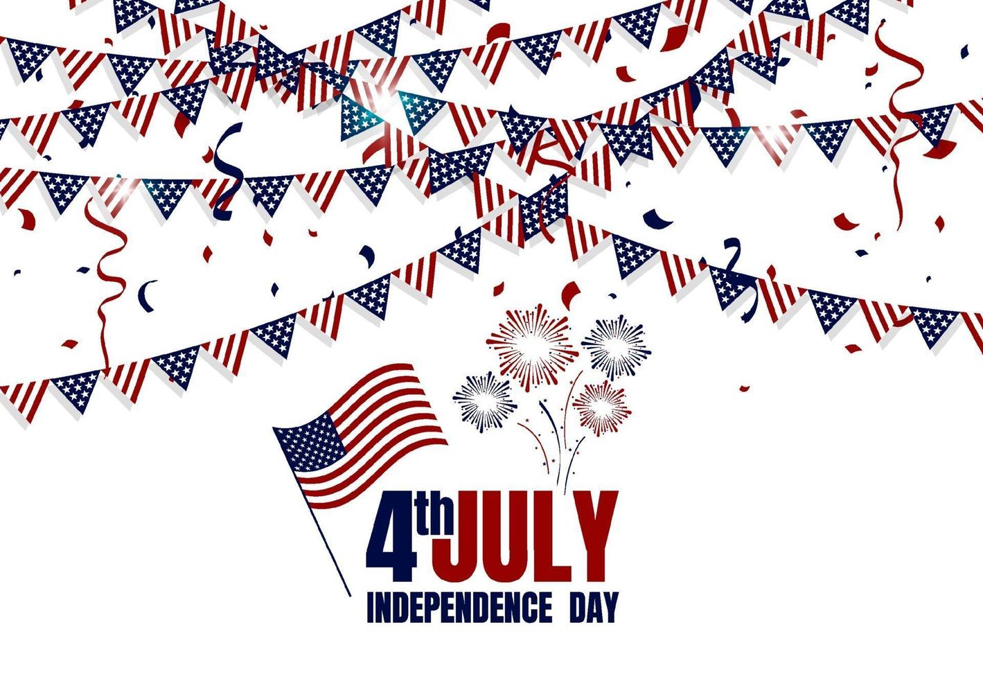 Happy USA Independence Day 4th of July. Flag, Banner, Poster, Brochure, Greeting card Design. Vector illustration