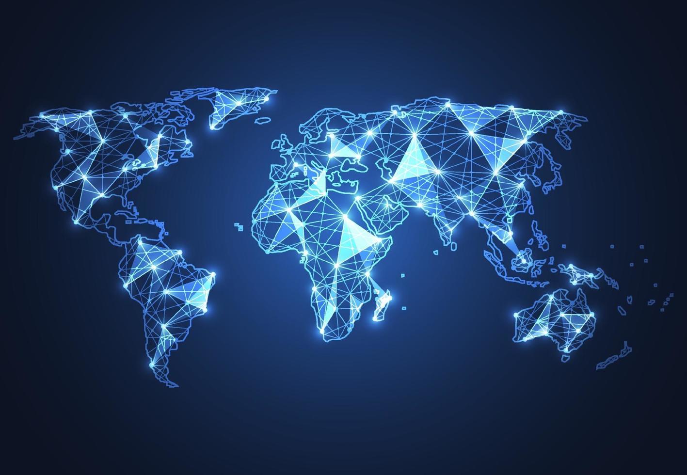 Global network connection. World map point and line composition concept of global business. Vector Illustration