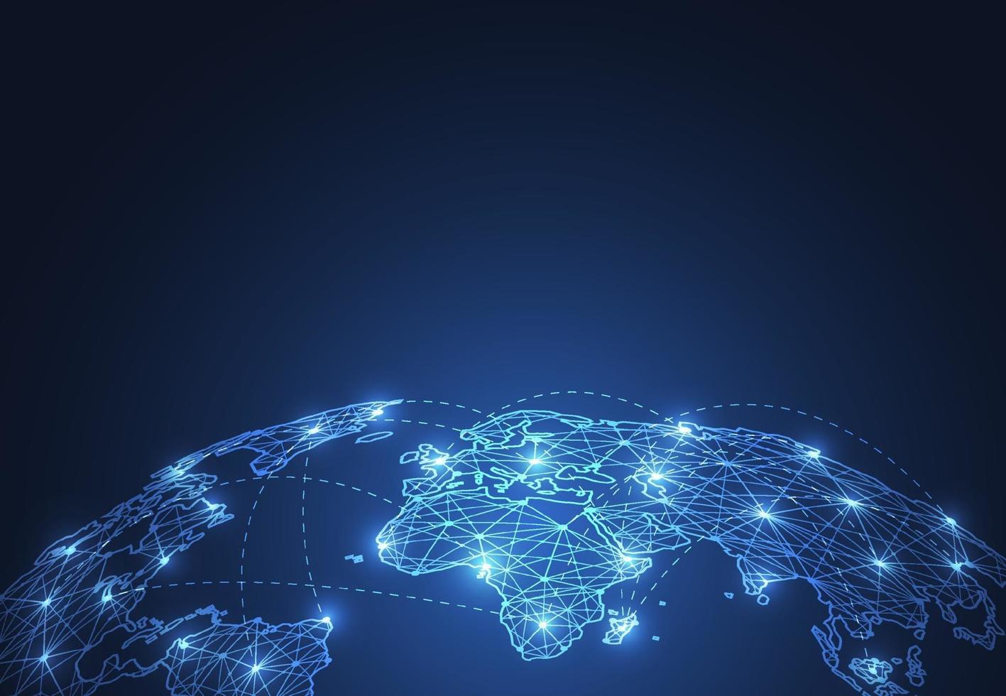 Global network connection. World map point and line composition concept of global business. Vector Illustration