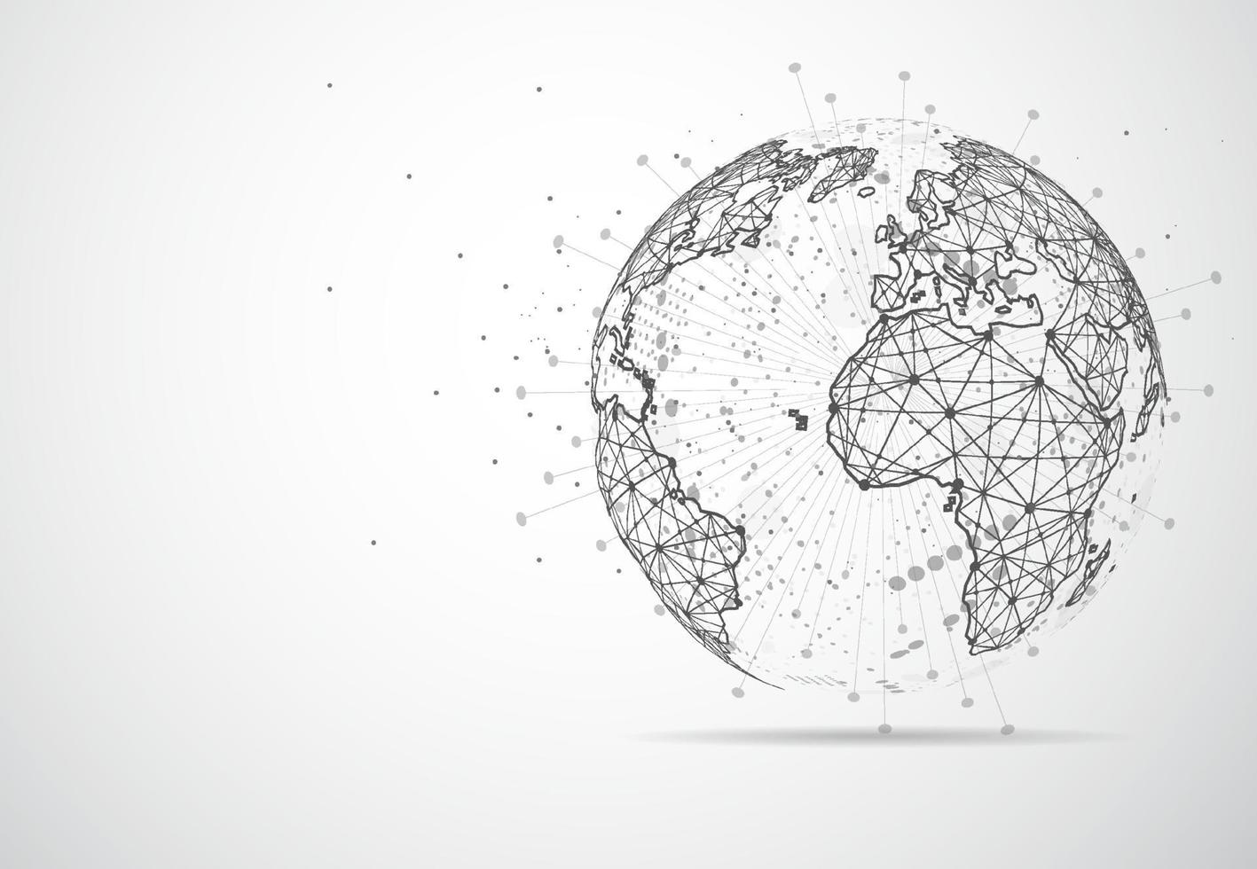 Global network connection. World map point and line composition concept of global business. Vector Illustration