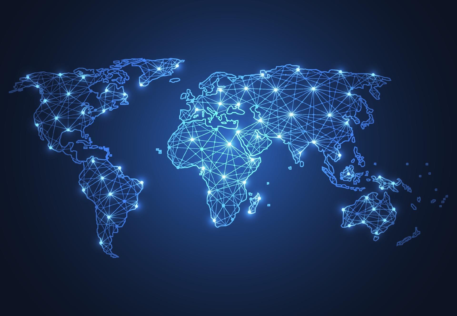 Global Network Connection World Map Point And Line Composition Concept