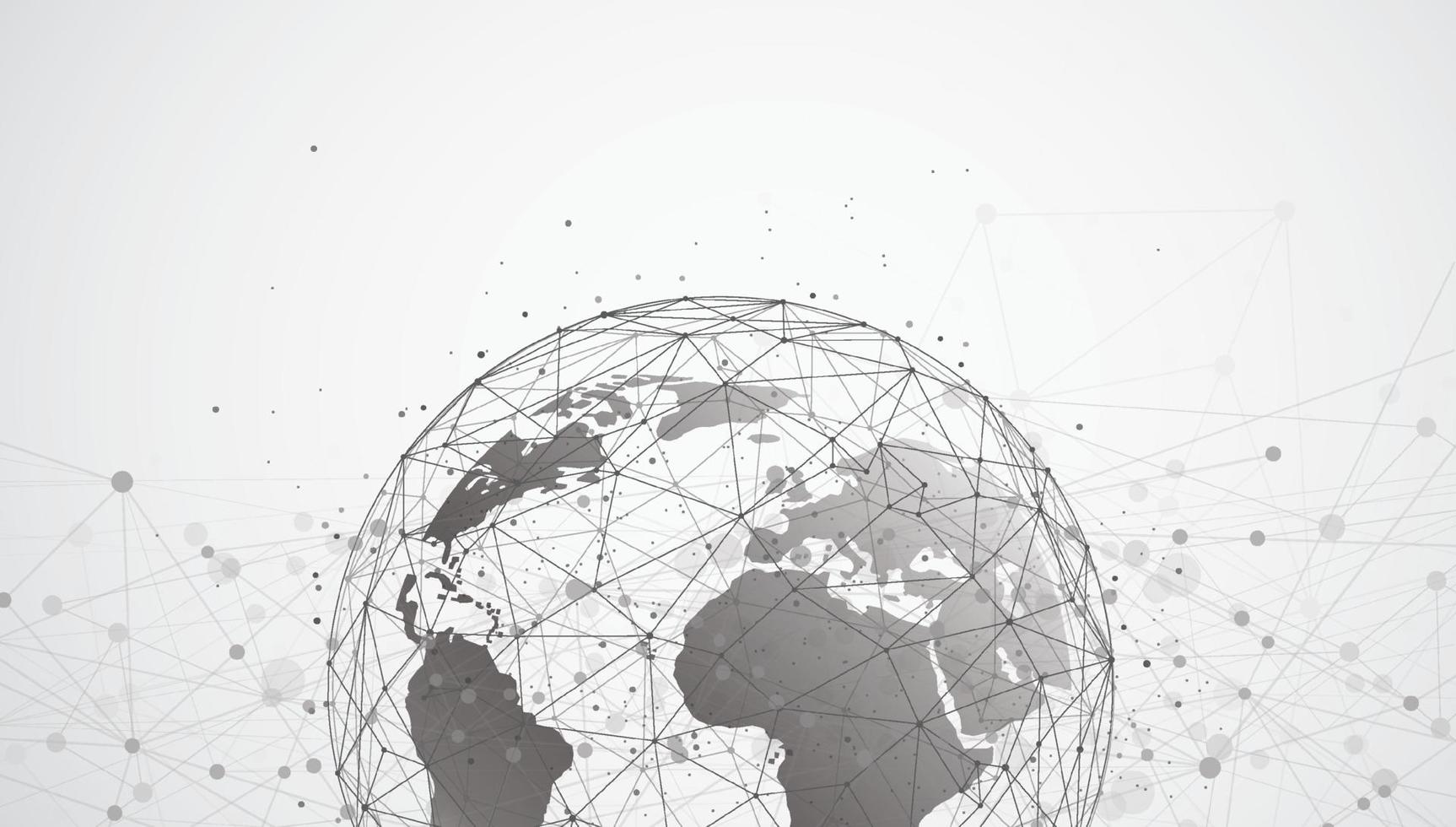 Global network connection. World map point and line composition concept of global business. Vector Illustration