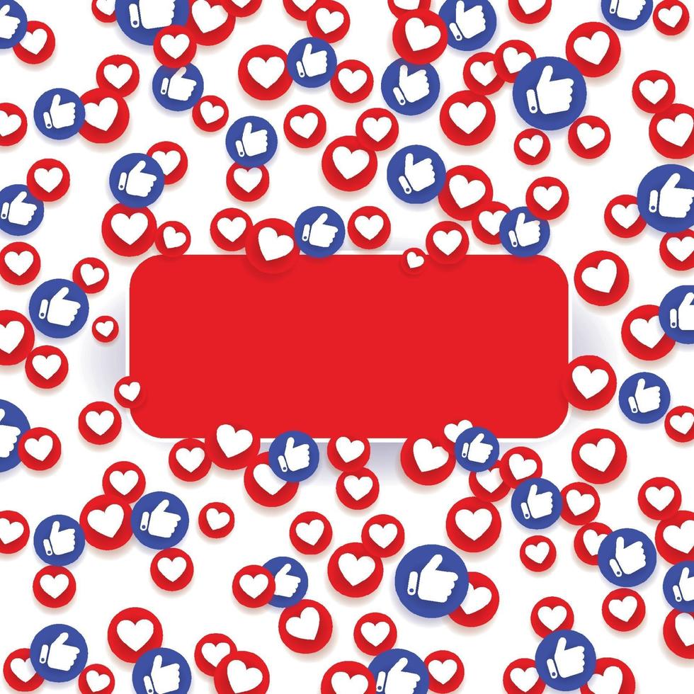 red social como pulgar arriba iconos azules y de amor. elementos de diseño para negocios, sitios web, internet, aplicaciones, análisis, promoción, marketing. ilustración vectorial vector