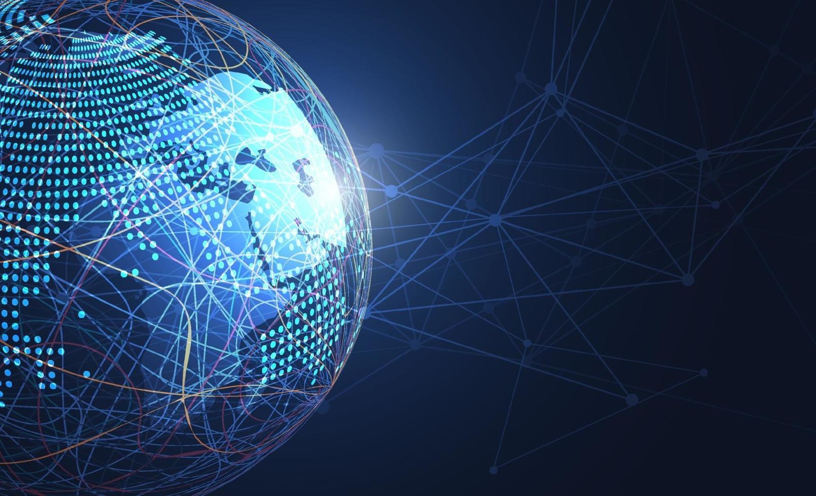 Global network connection. World map point and line composition concept of global business. Vector Illustration