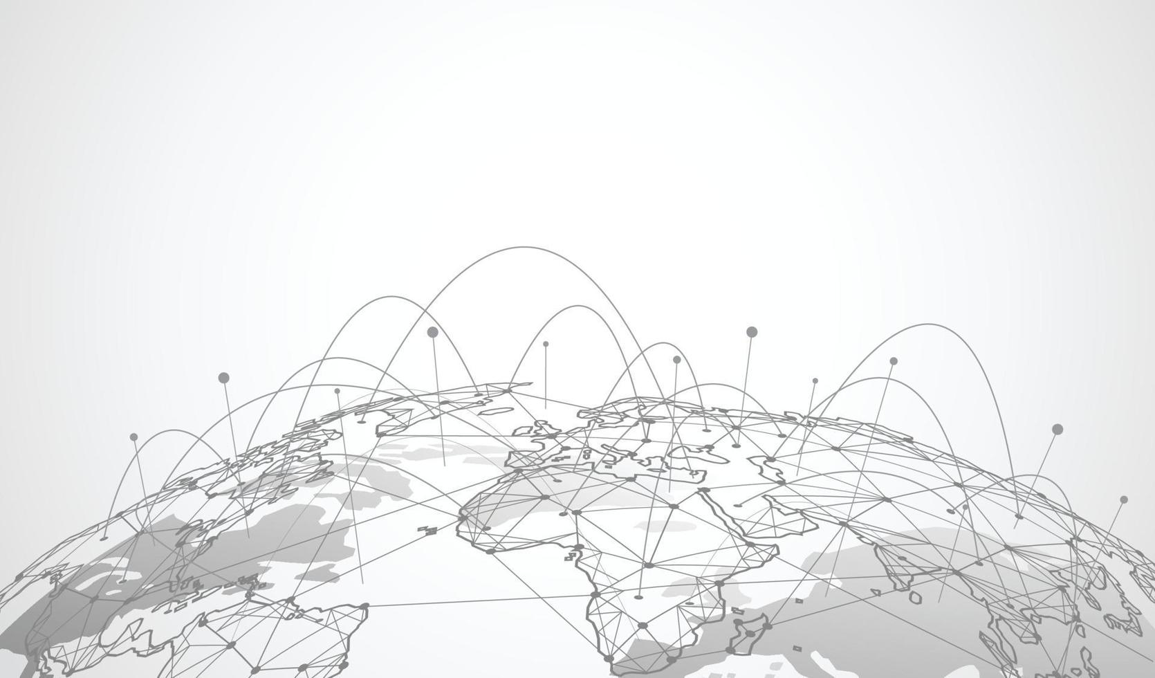 Global network connection. World map point and line composition concept of global business. Vector Illustration