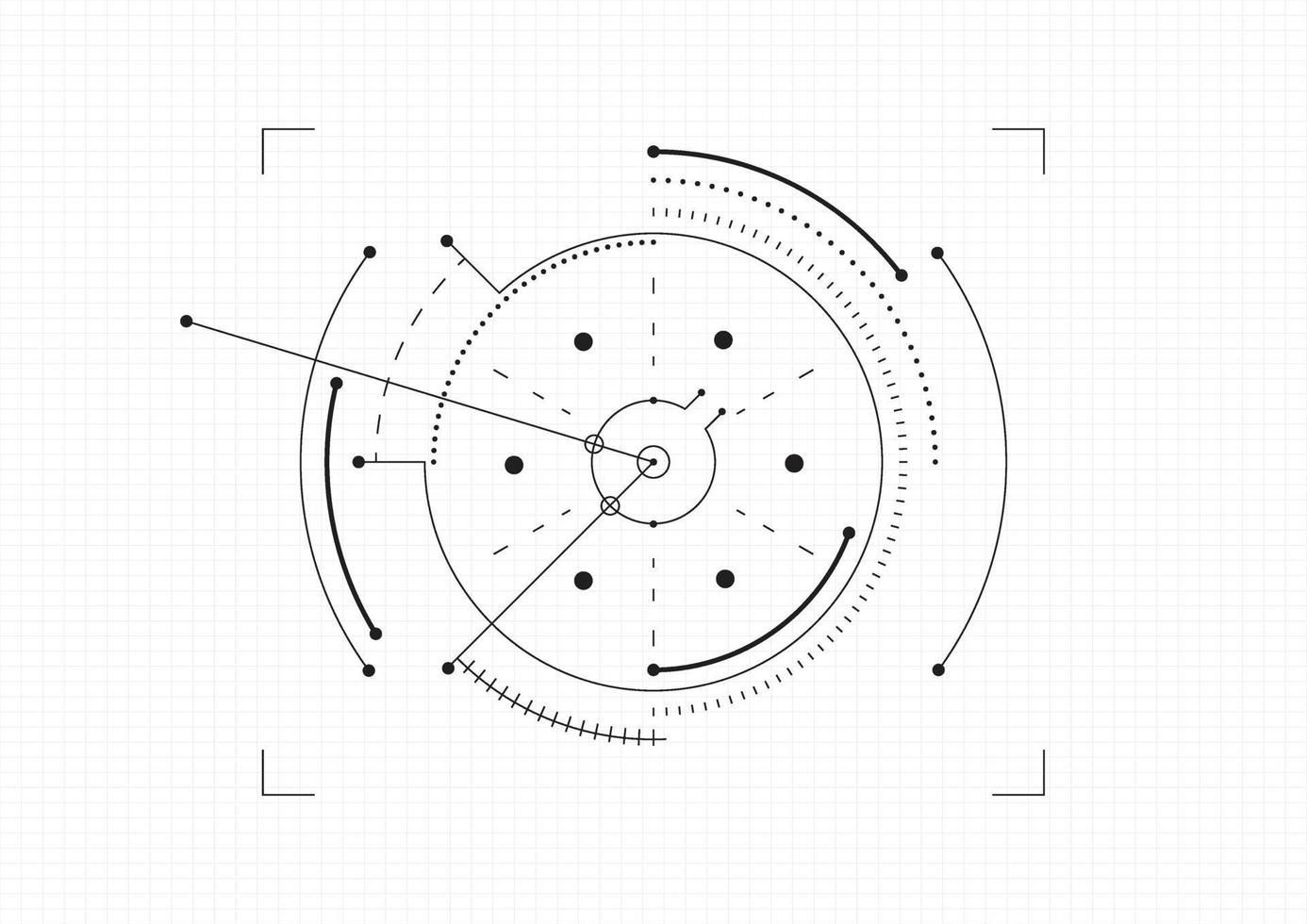 Fondo de tecnología moderna. elementos de la pantalla de destino. Esquema de la interfaz de usuario de hud para empresas. ilustración vectorial vector