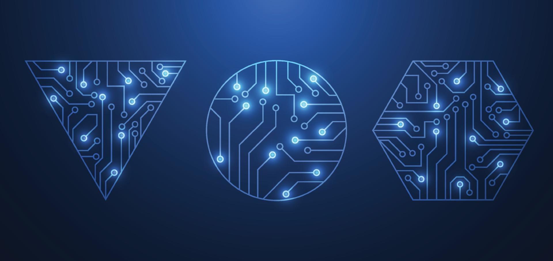 Abstract network connection. Circuit board icon logo design. Vector Illustration