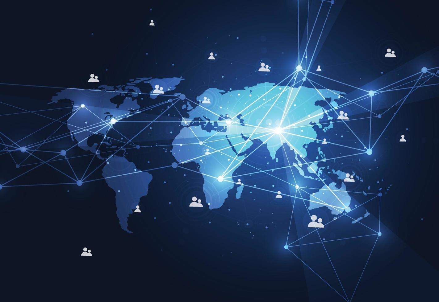 Global network connection. World map point and line composition concept of global business. Vector Illustration