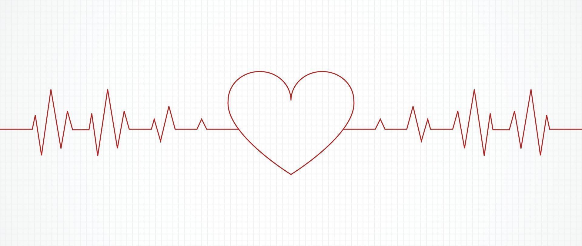 Heart pulse line for banner. Vector illustration