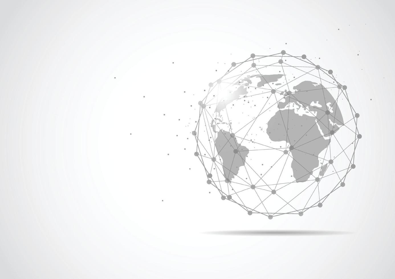 Global network connection. World map point and line composition concept of global business. Vector Illustration