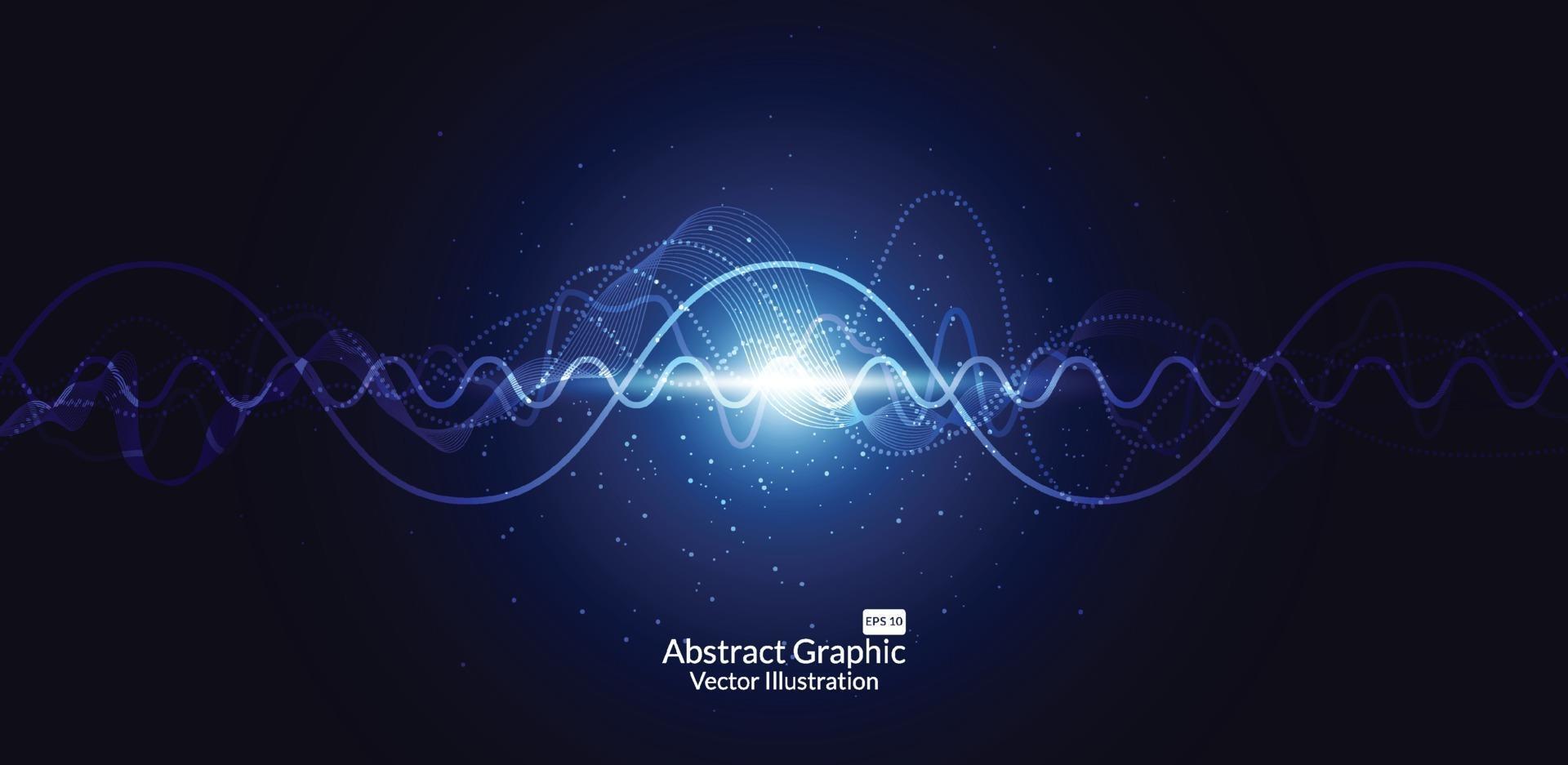 Abstract wave lines on black background for elements in concept business presentation, Brochure, Flyer, Science, Technology. Vector illustration