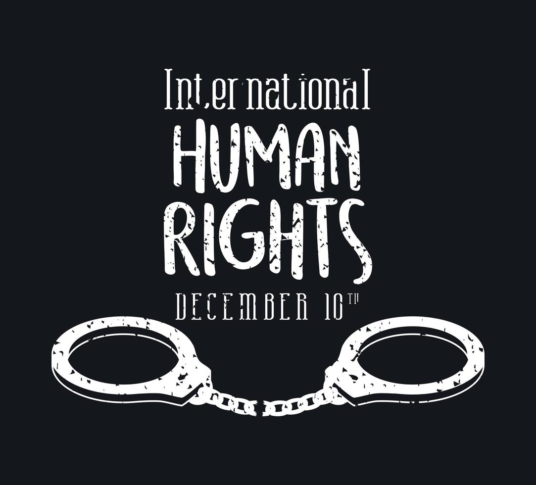 International human rights banner with handcuffs vector