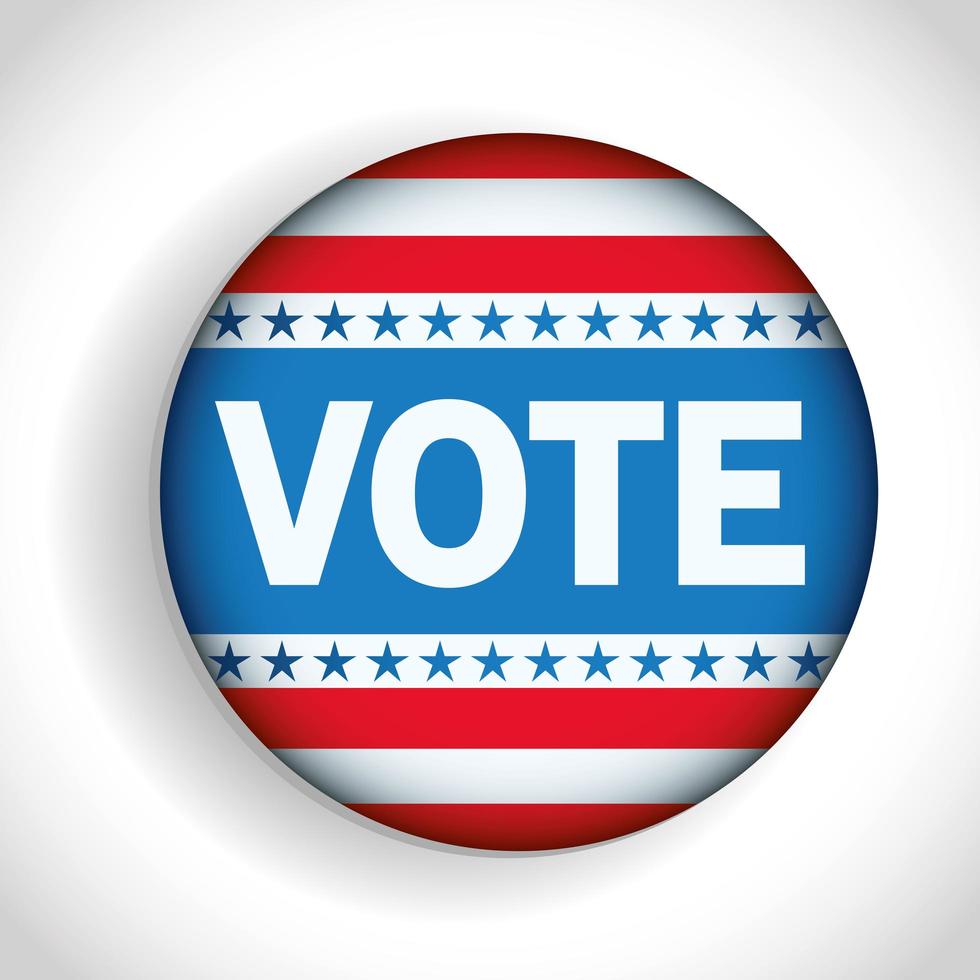 Presidential election usa vote button vector design