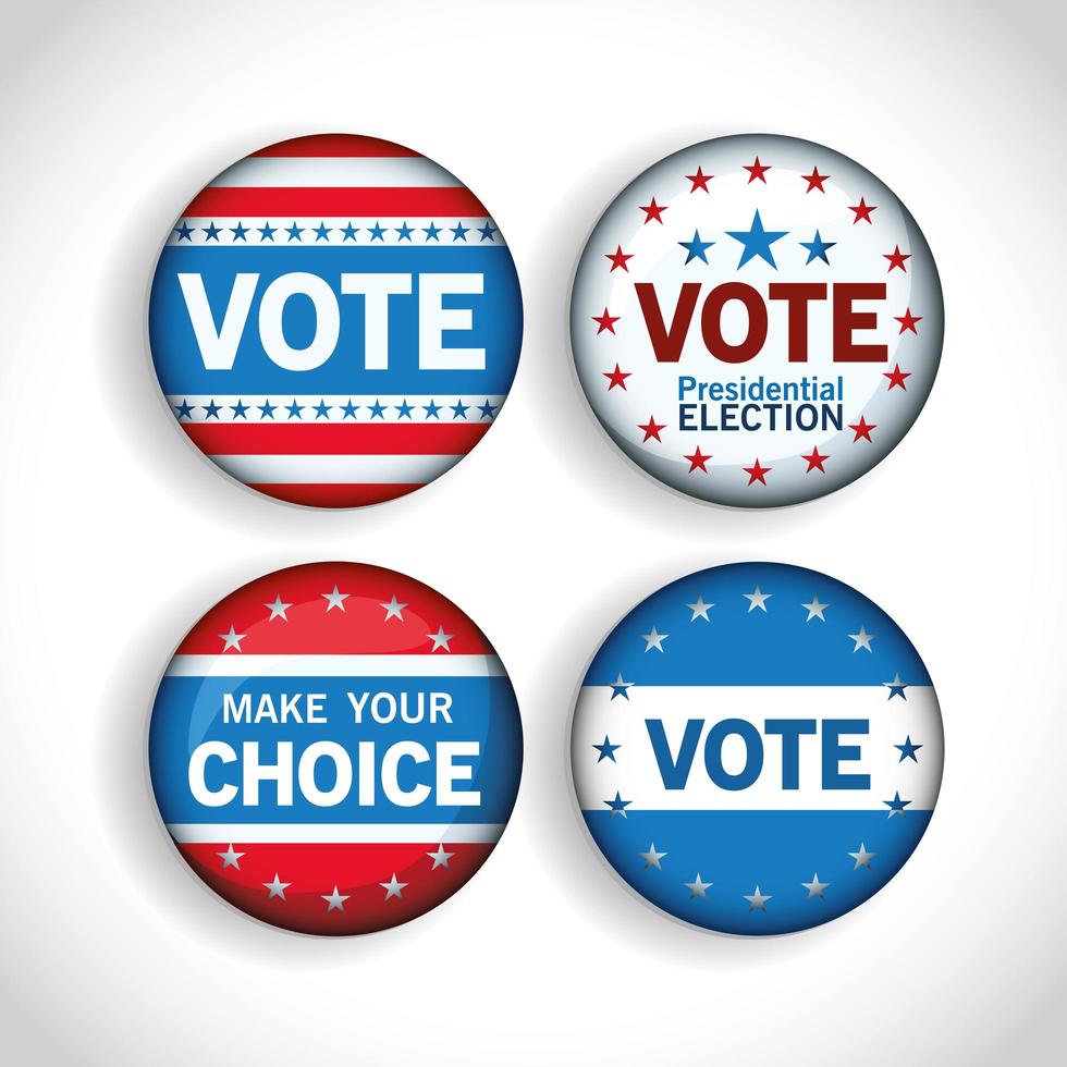 Vote button set vector