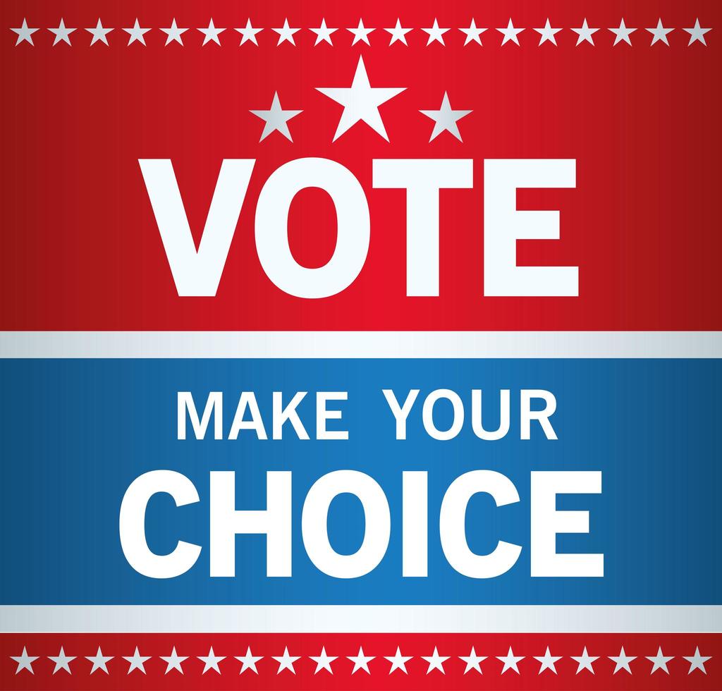 Presidential election usa vote make your choice with stars vector design