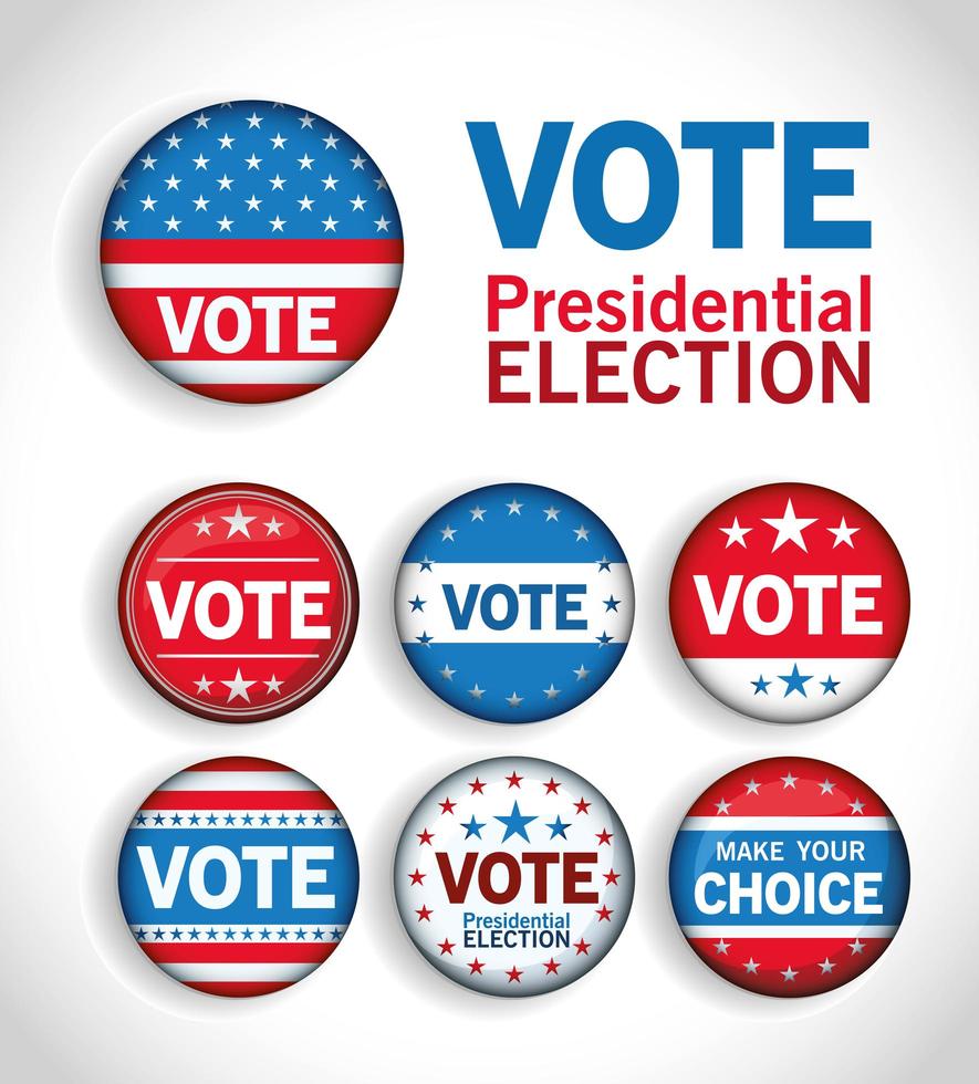 Vote button set vector