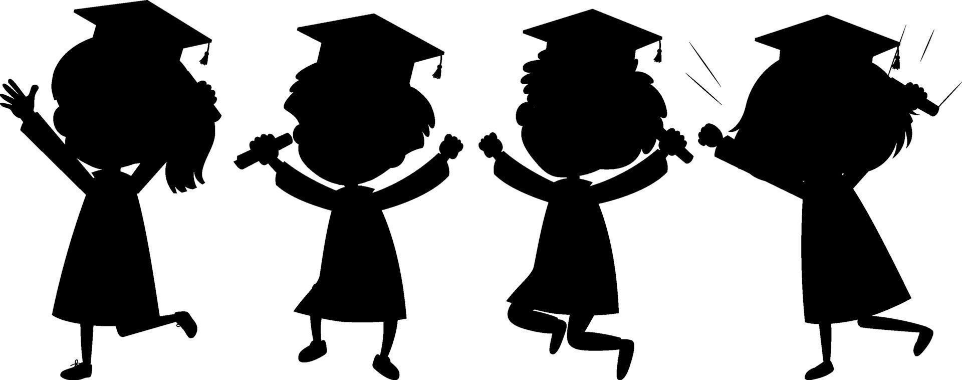 Set Of Kids Silhouette Cartoon Character 2091953 Vector Art At Vecteezy