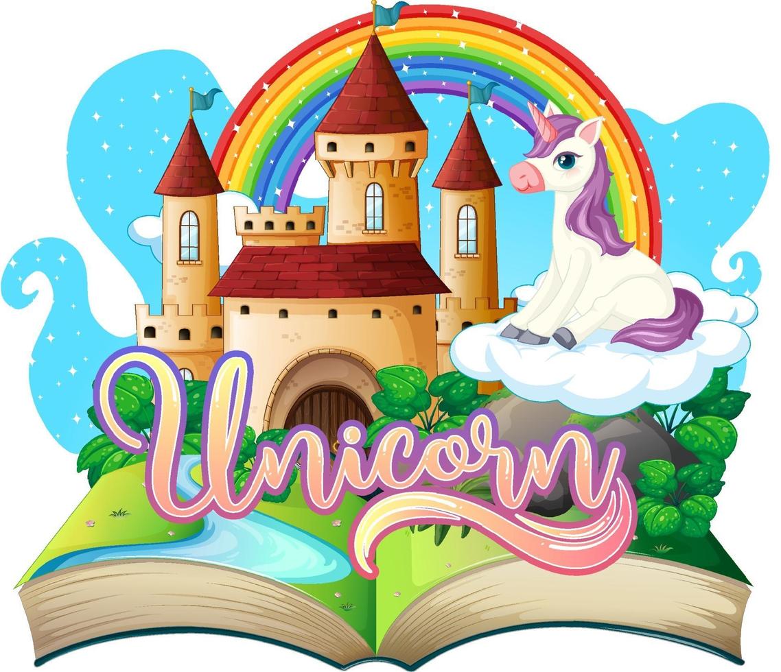 3D pop up book with fairy tale theme vector