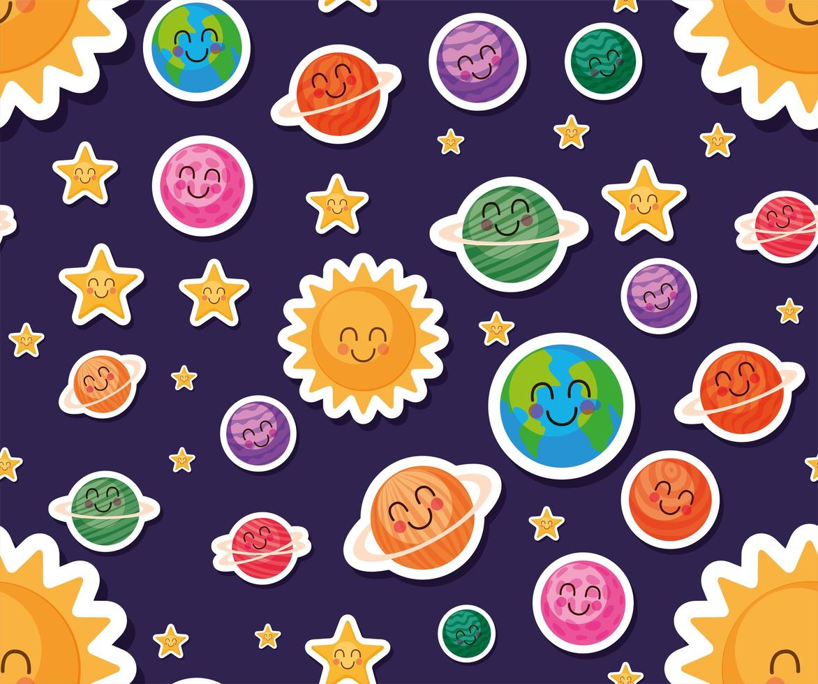 Space cartoons background vector design