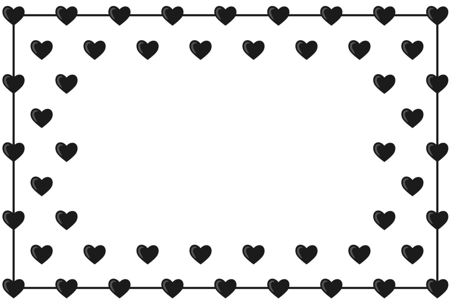 Black Hearts Border Frame vector