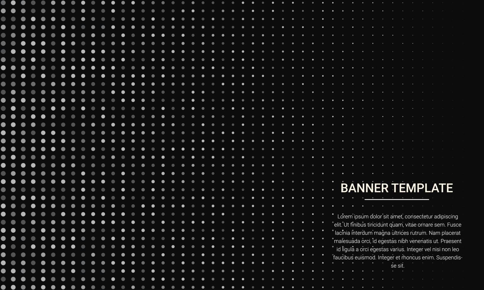 Abstract Black Banner Background With Halftone Design vector