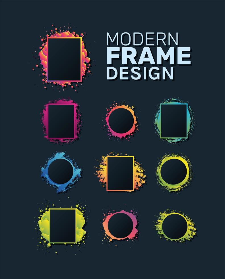 modern splash frame set vector