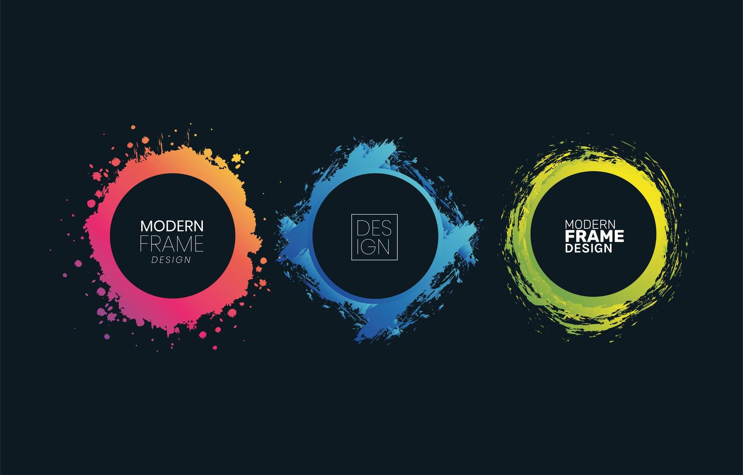 modern splash frame set vector