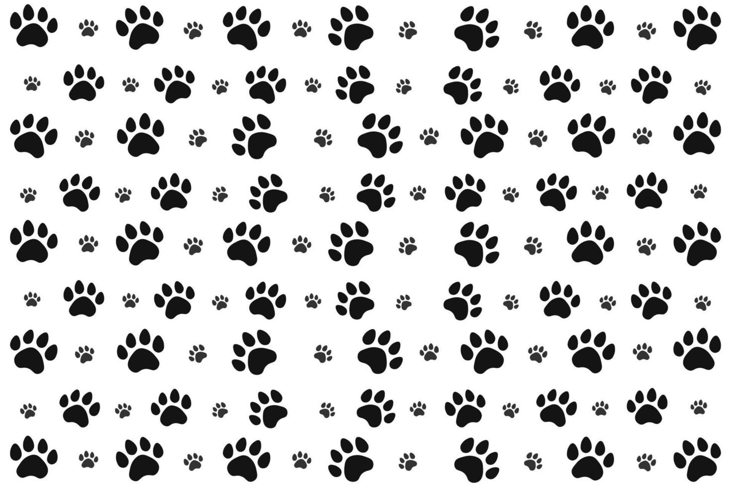 Black Animal Paw Pattern vector