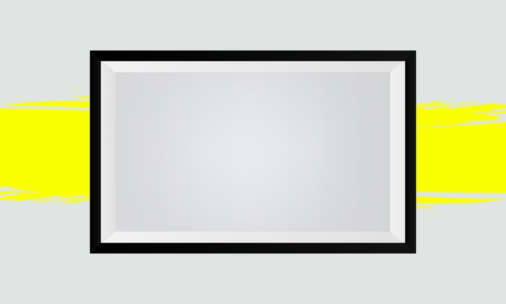 Realistic Horizontal Black Frame Mockup vector