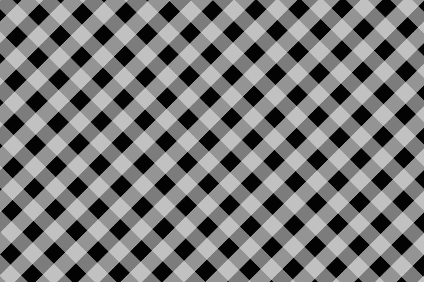 Black and White Diagonal Gingham Fabric Pattern vector