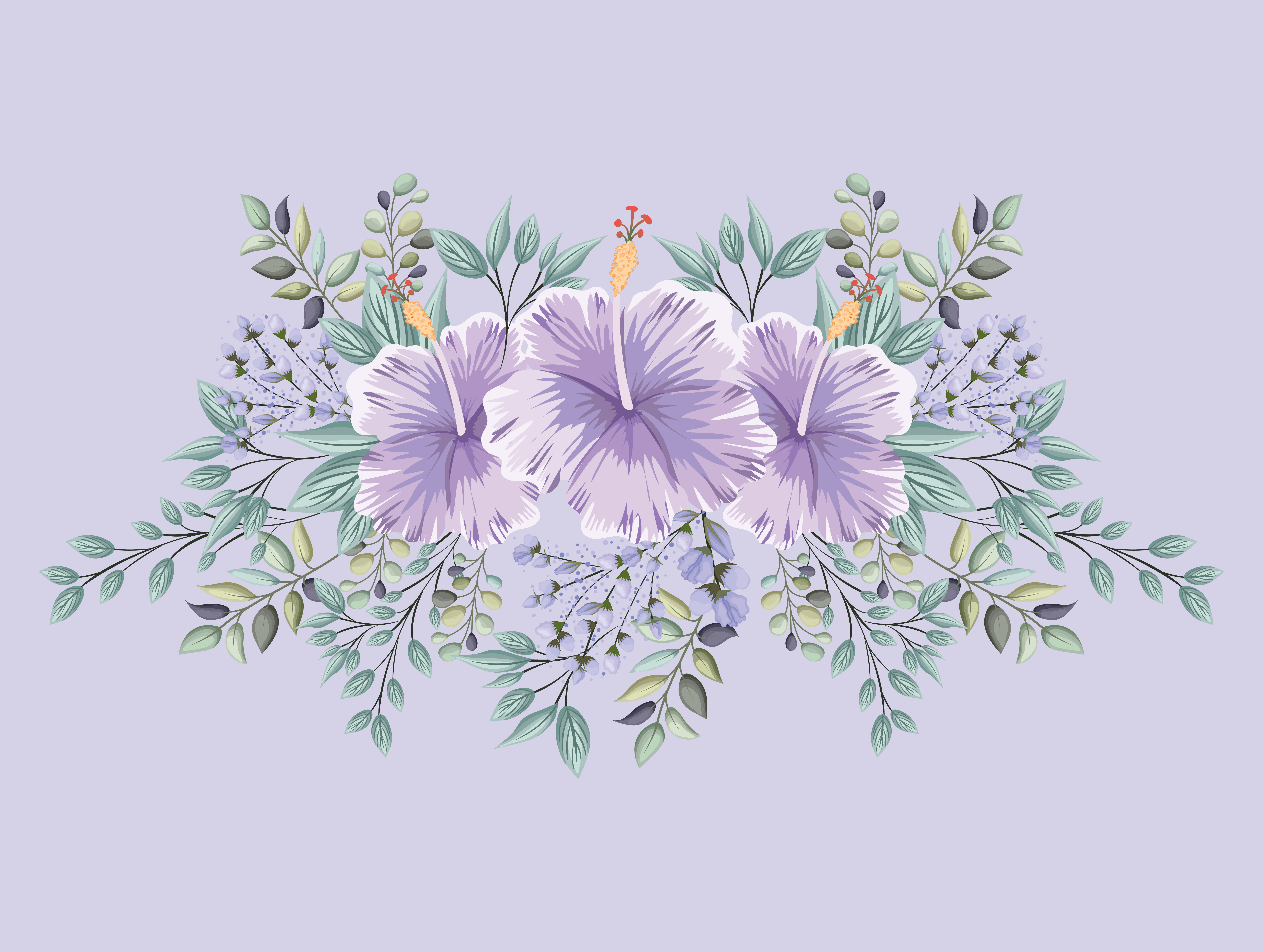 purple hawaiian flowers background