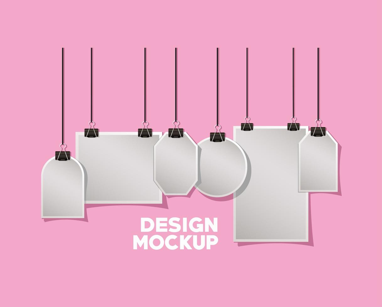 Modern stationery mock-up template vector