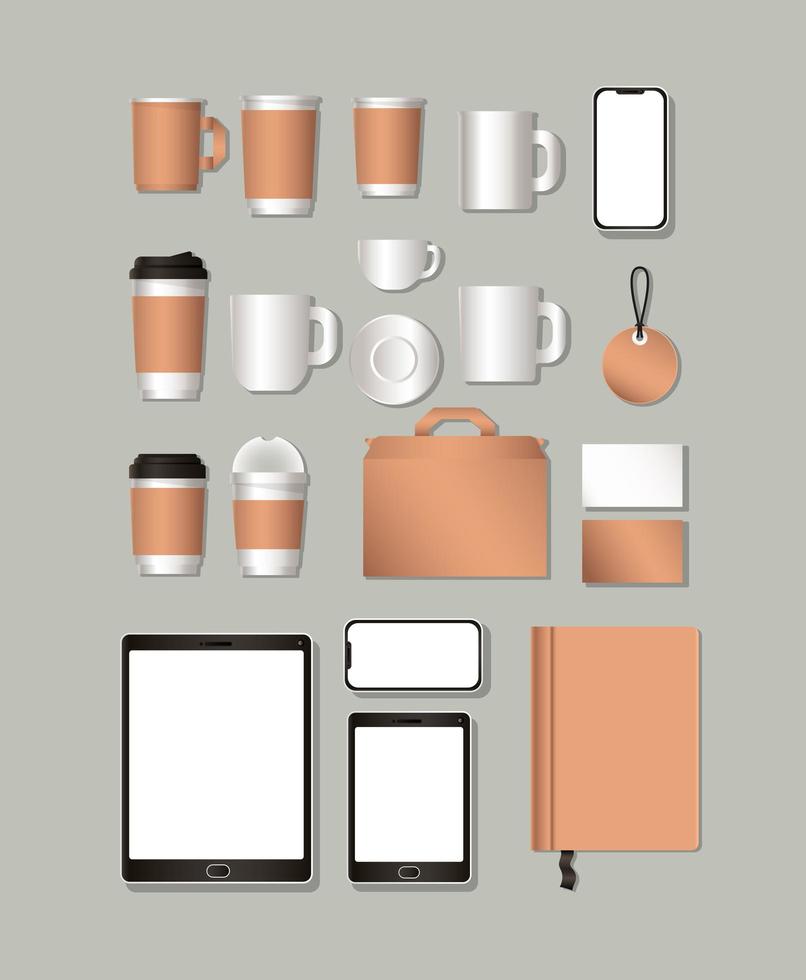 Modern stationery mock-up template vector