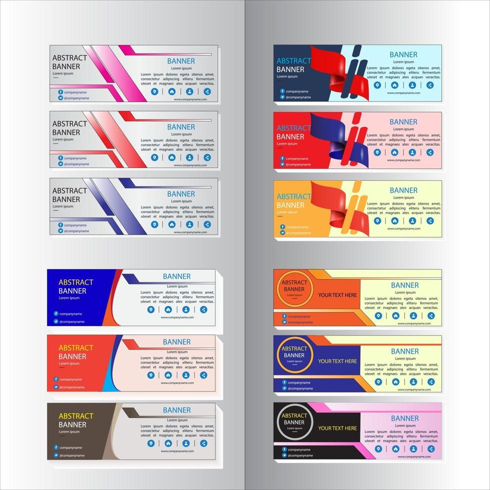 abstract design banner web template set vector