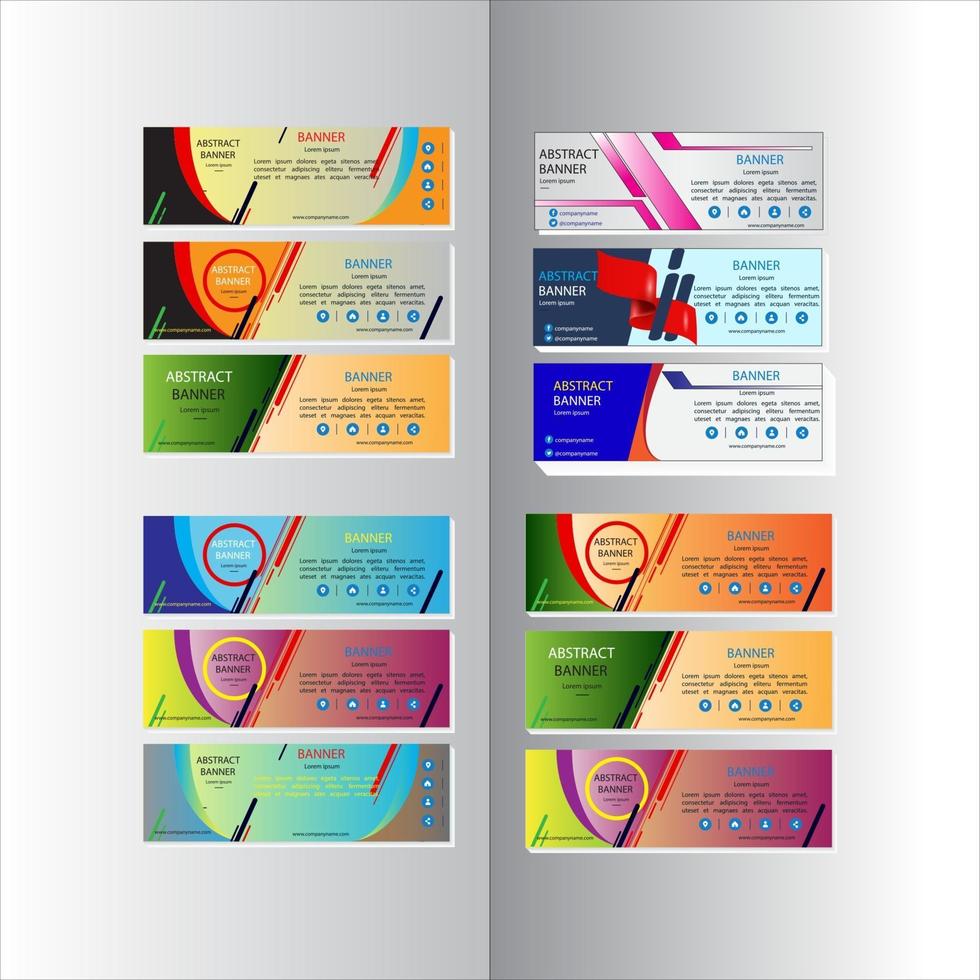 abstract design banner web template set vector