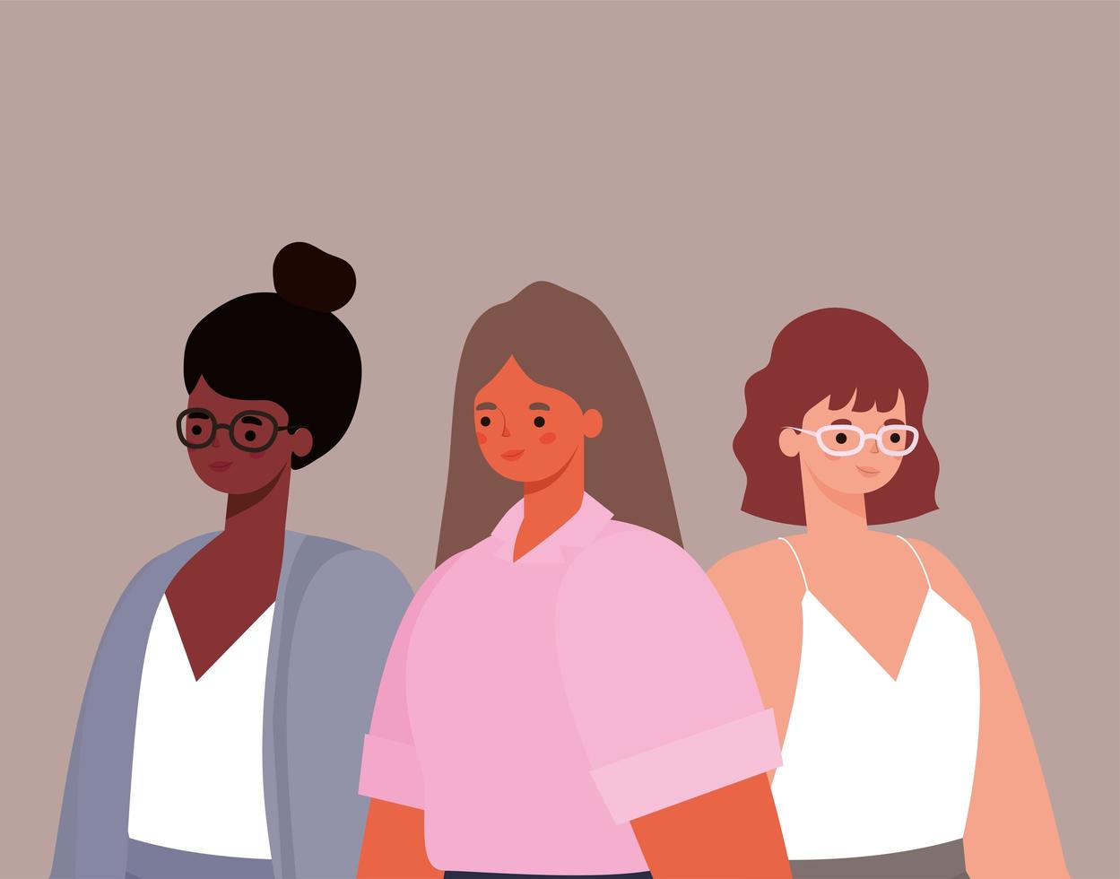 Interracial businesswomen together vector