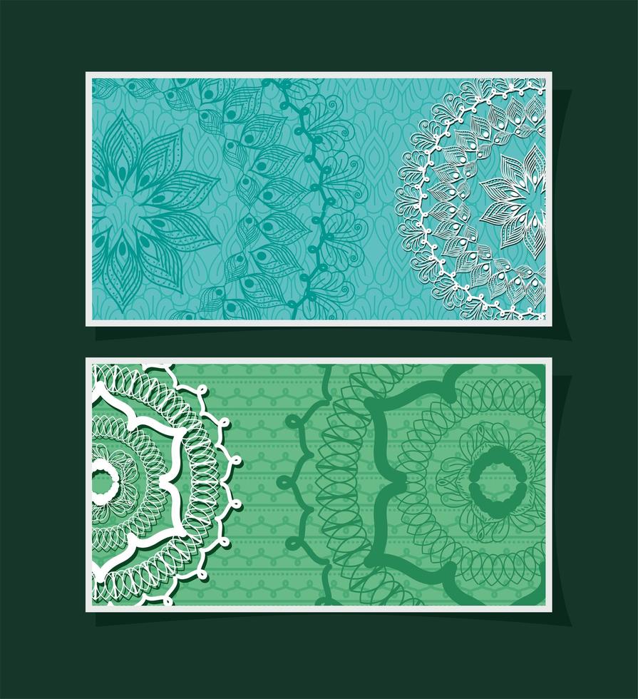 Set of banners with mandalas vector