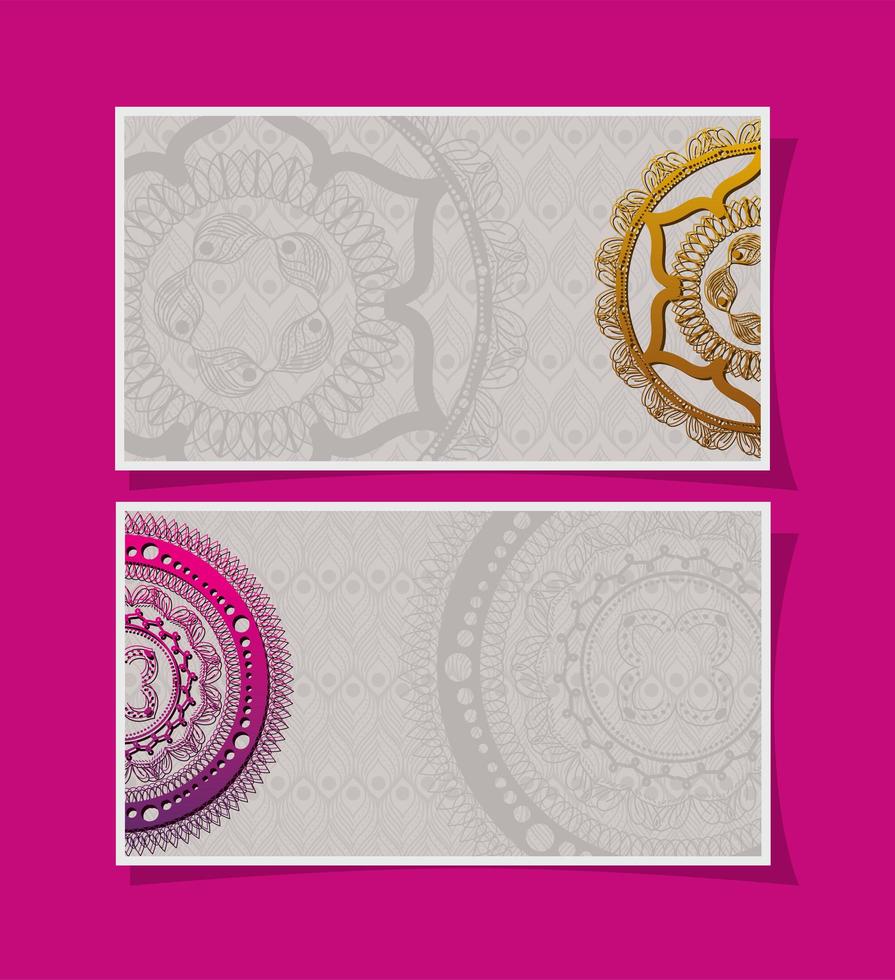 Set of banners with mandalas vector