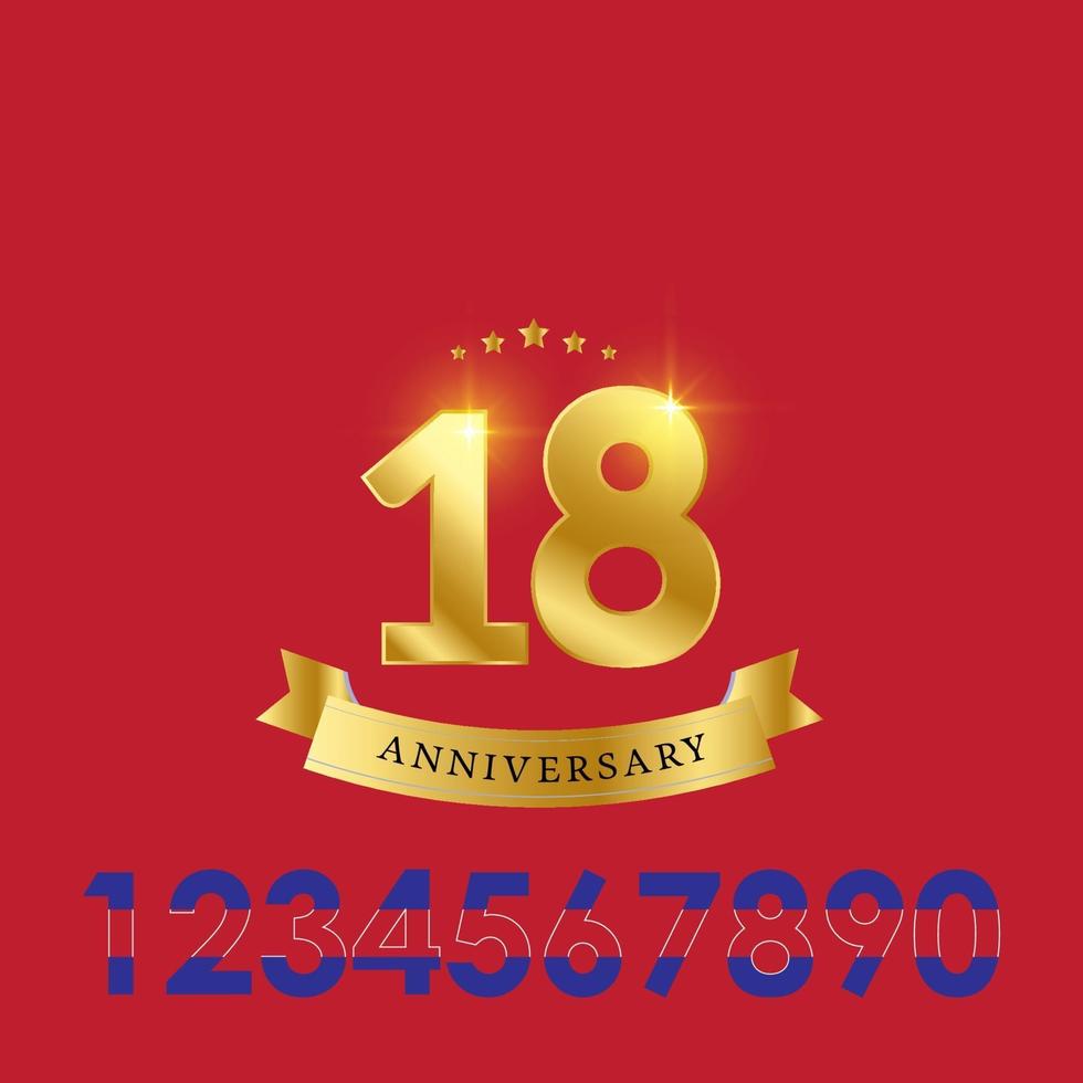 18 Year Anniversary Set Template Design Illustration vector