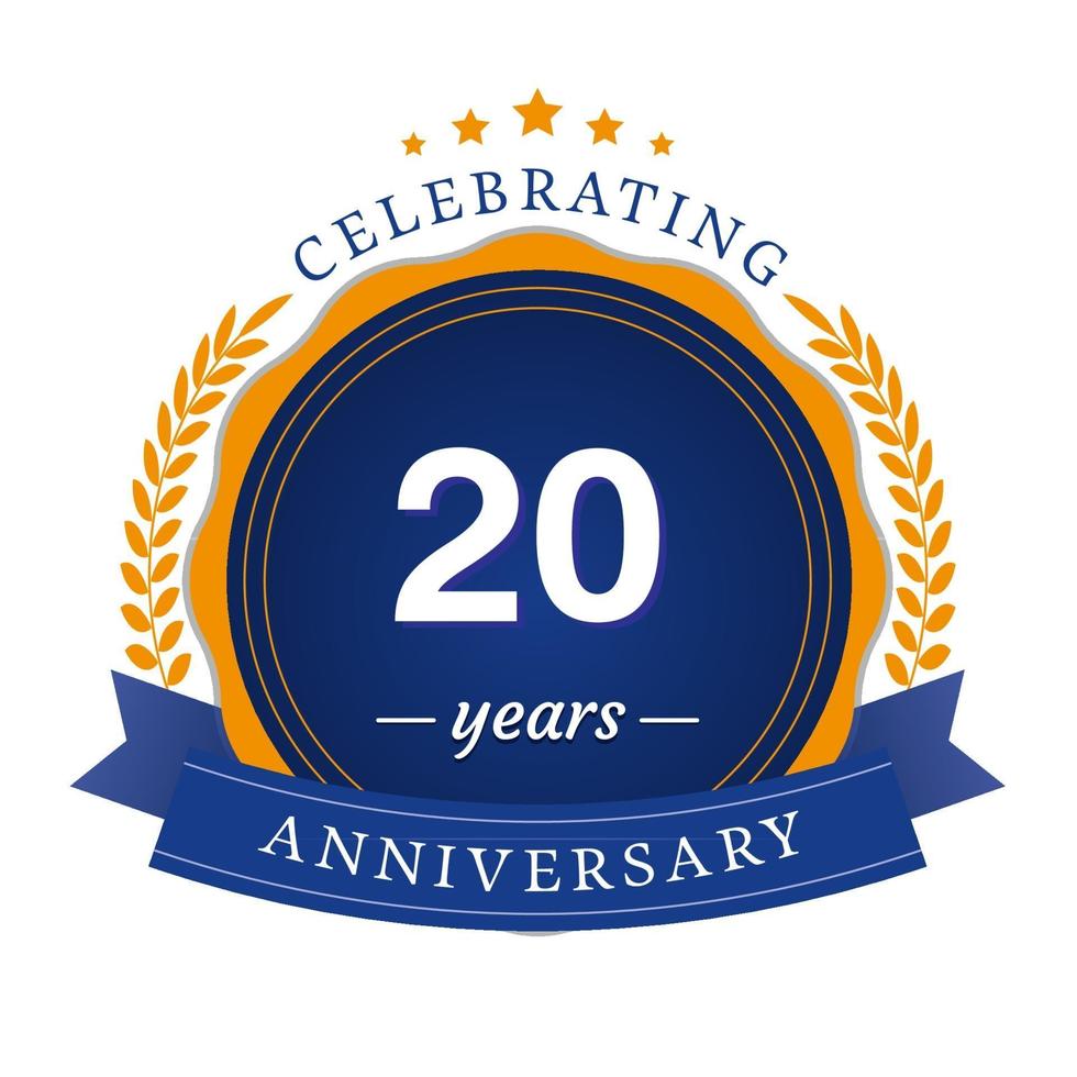 20 Year Anniversary Template Design Illustration vector