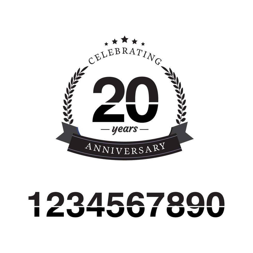 20 Year Anniversary Template Design Illustration vector