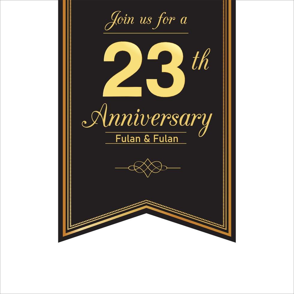 23 Year Anniversary Template Design Illustration vector