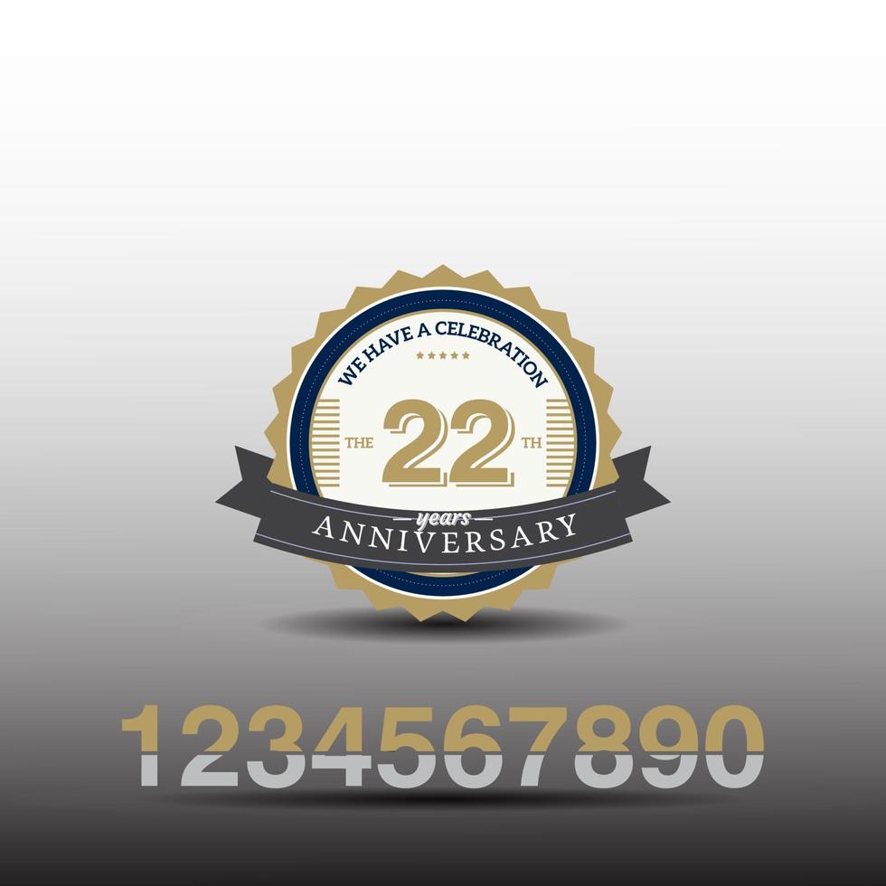 22 Year Anniversary Template Design Illustration vector