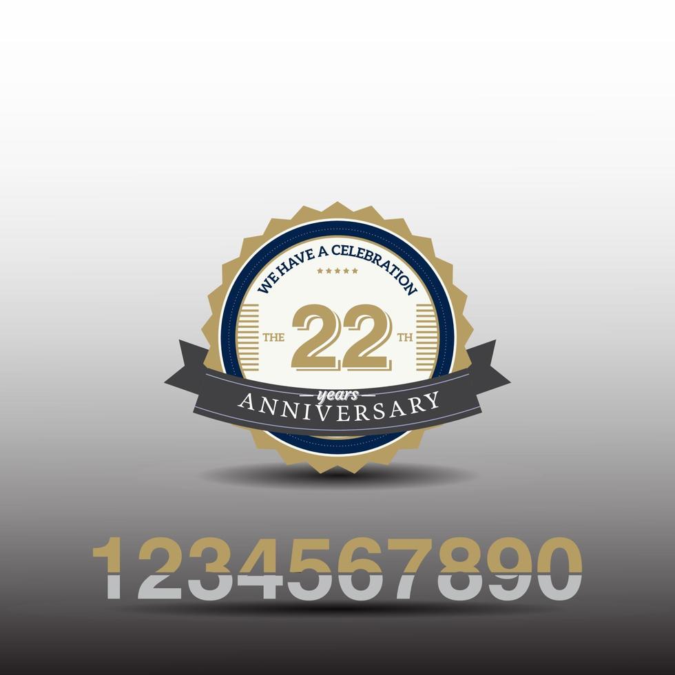 22 Year Anniversary Template Design Illustration vector