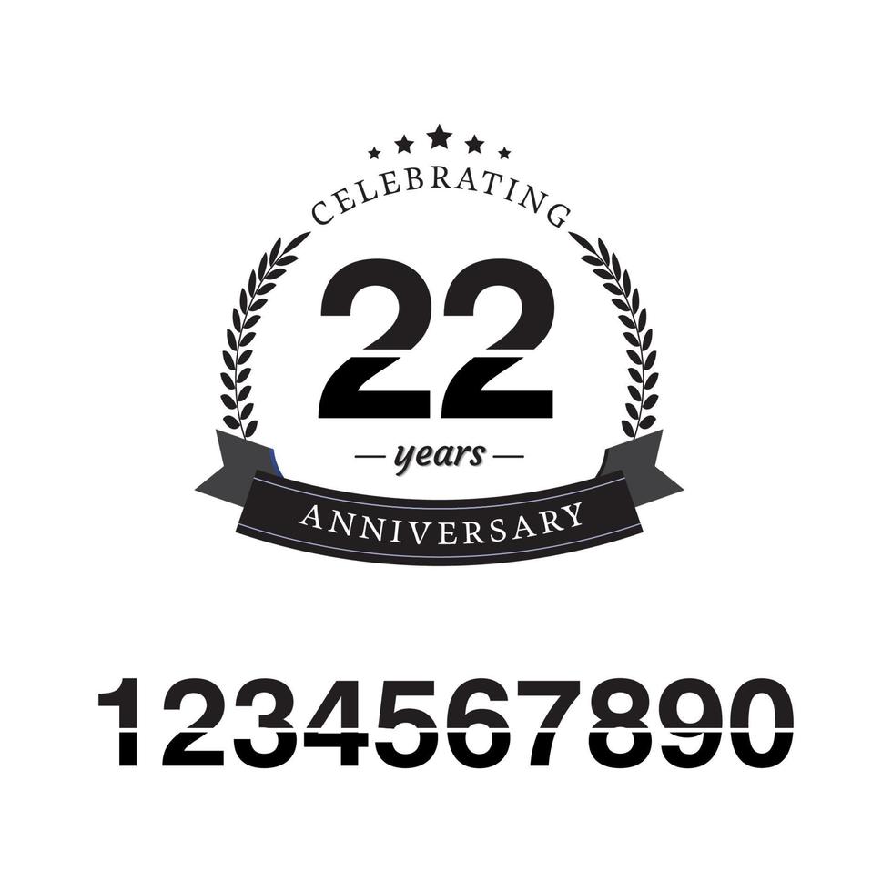 22 Year Anniversary Template Design Illustration vector