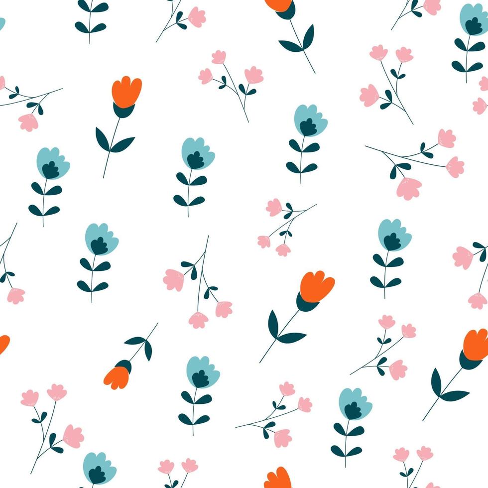 Vector floral flower seamless pattern design. Can be used for wallpaper ...
