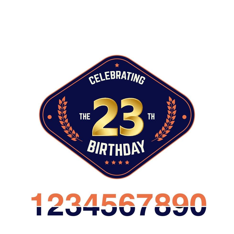 23 Year Anniversary Template Design Illustration vector