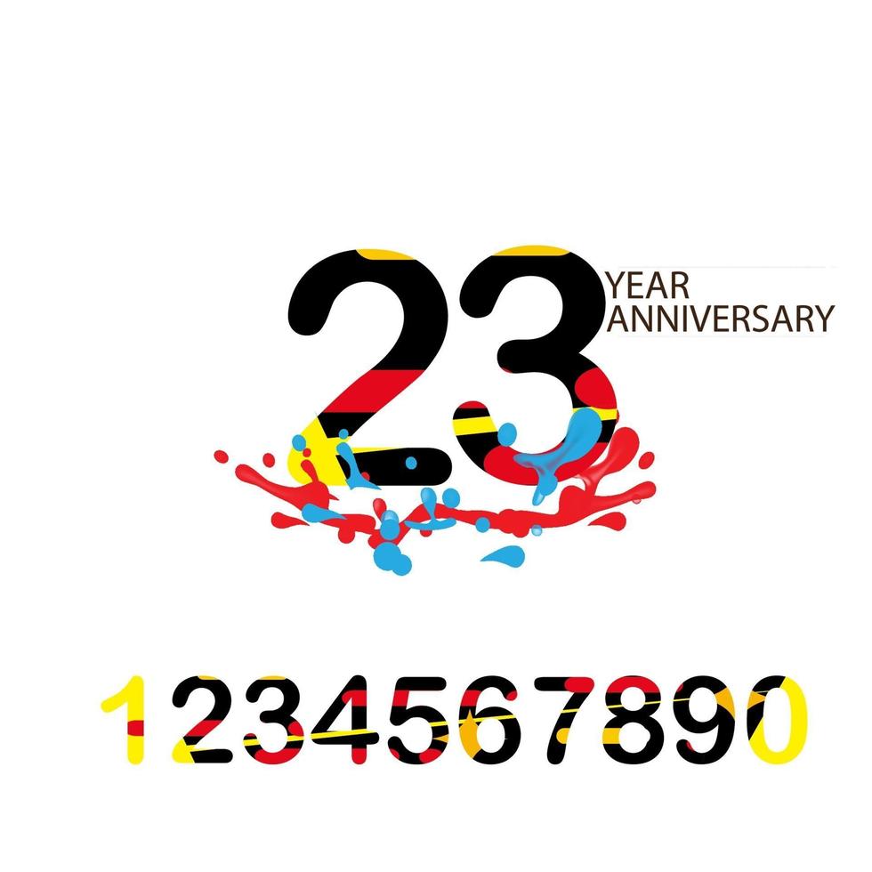 23 Year Anniversary Template Design Illustration vector