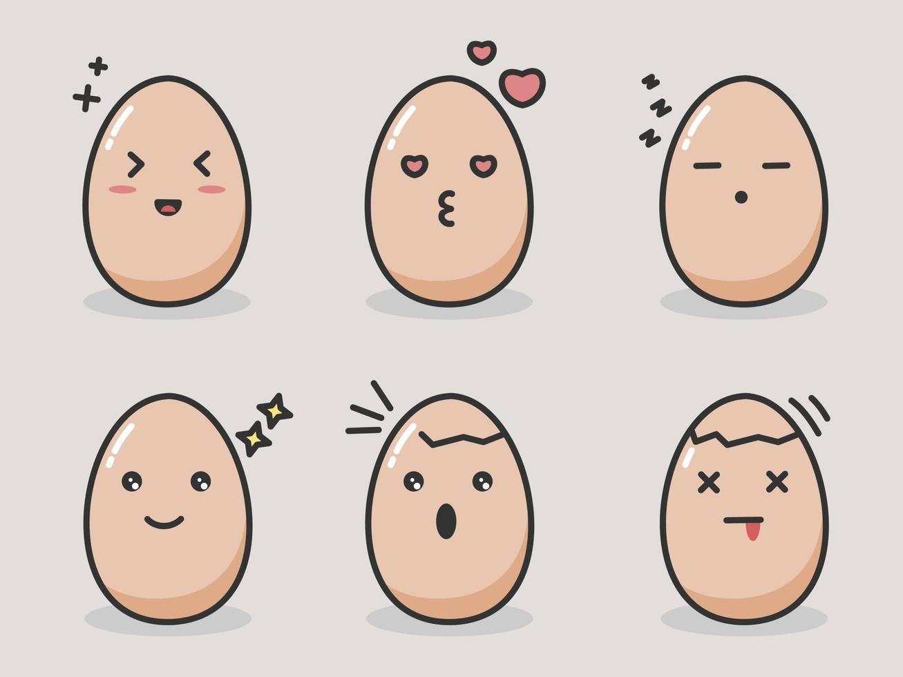 Set of Egg Characters vector