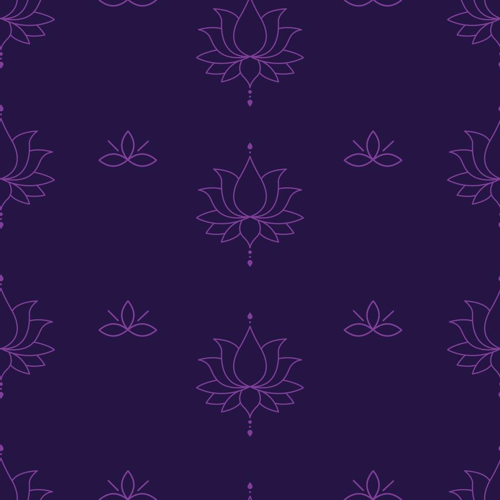 Seamless pattern with hand-drawn water lilly or lotus vector